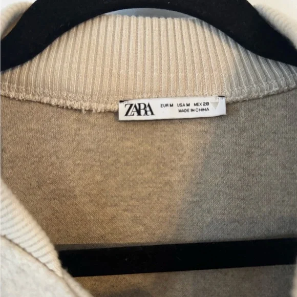 Zara Neutral Cream Bomber Jacket - Picture 2 of 2